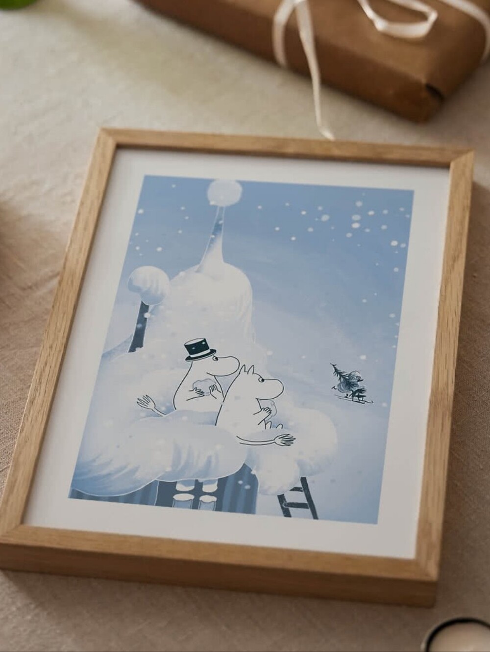 Moomin Moominpappa Blue Winter Print - Print Only 20x30cm Canvas Print
